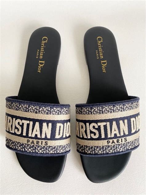 dior navy slides|christian dior slippers original.